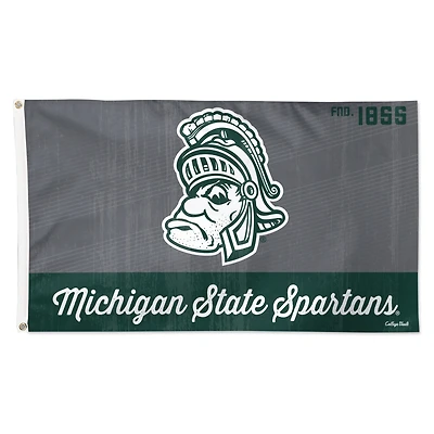 WinCraft Michigan State Spartans 3' x 5' Drapeau de luxe simple face College Vault