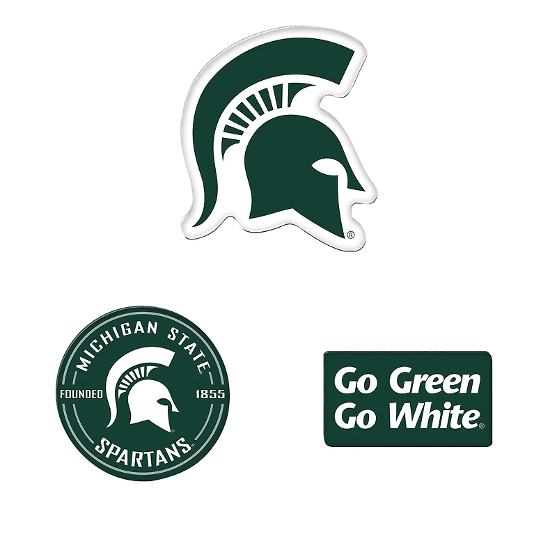 WinCraft Michigan State Spartans 3-Pack Premium Fridge Magnet Set