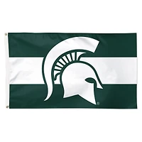 WinCraft Michigan State Spartans Drapeau simple face de luxe à rayures horizontales 3 pi x 5 pi