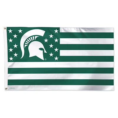 WinCraft Michigan State Spartans 3' x 5' Single-Sided Deluxe Patriotic Stars & Stripes Flag