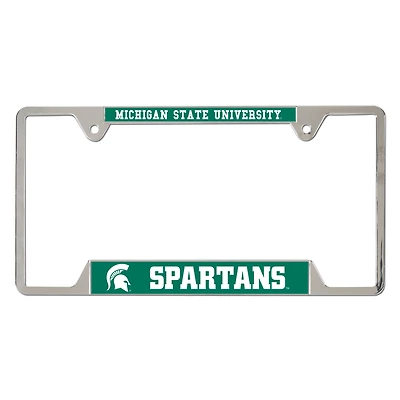 WinCraft  Michigan State Spartans Chrome Plated Metal License Plate Frame