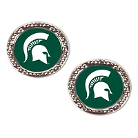 Boucle d'oreille ronde WinCraft Michigan State Spartans Post Team