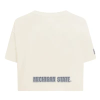 T-shirt court en French Terry inversé Pro Standard pour femme, couleur crème, Michigan State Spartans