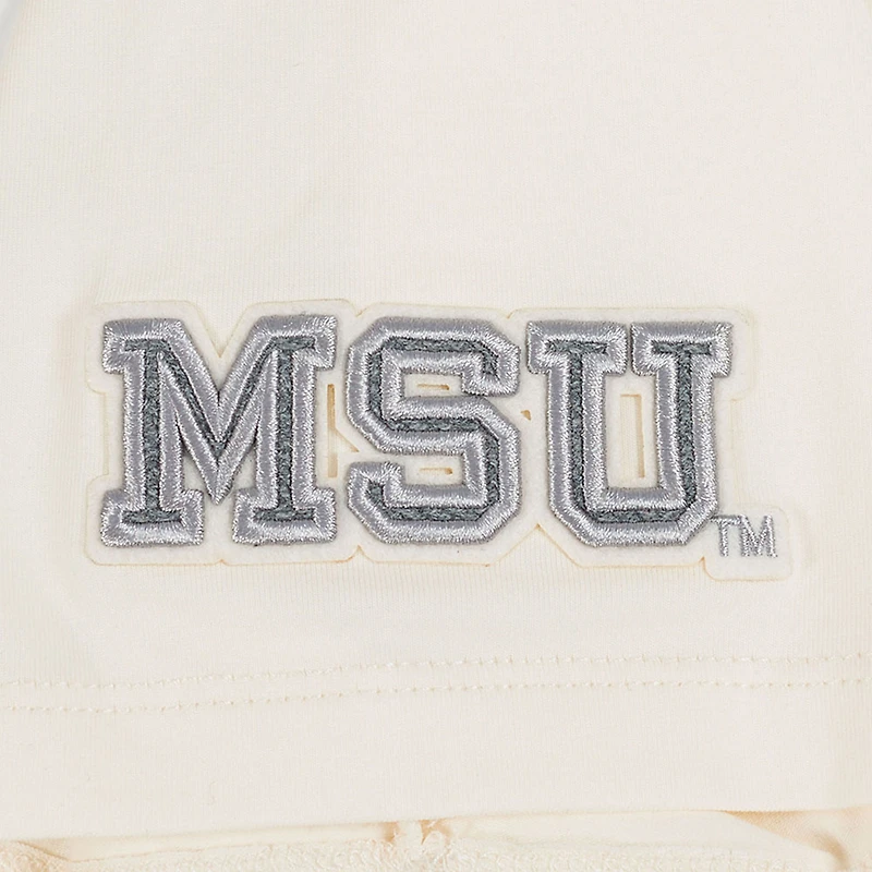 T-shirt court en French Terry inversé Pro Standard pour femme, couleur crème, Michigan State Spartans