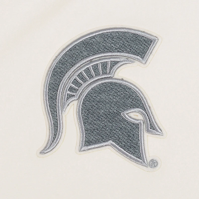 T-shirt court en French Terry inversé Pro Standard pour femme, couleur crème, Michigan State Spartans
