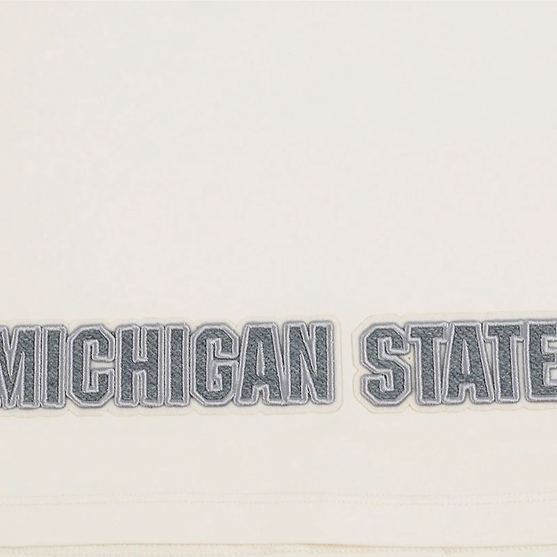 T-shirt court en French Terry inversé Pro Standard pour femme, couleur crème, Michigan State Spartans