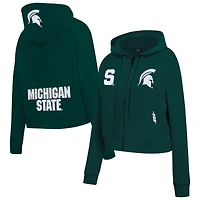 Women's Pro Standard Green Michigan State Spartans Game Day Sequin Full-Zip Hooded Jacket