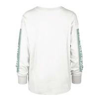 T-shirt à manches longues '47 crème Michigan State Spartans Statement SOA 3-Hit pour femmes