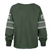 T-shirt court à manches longues raglan Allie Modest '47 pour femmes, Michigan State Spartans, vert