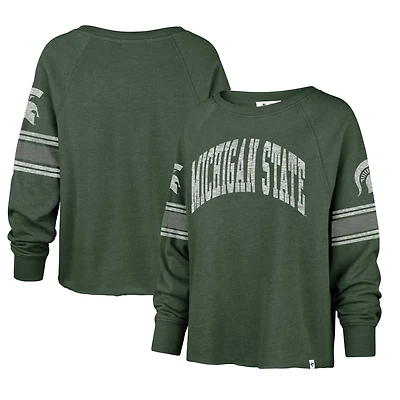 T-shirt court à manches longues raglan Allie Modest '47 pour femmes, Michigan State Spartans, vert
