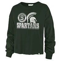 T-shirt à manches longues et taille haute pour femmes '47 vert Michigan State Spartans Bottom Line Parkway