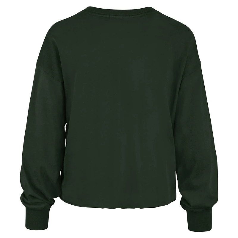 T-shirt à manches longues et taille haute pour femmes '47 vert Michigan State Spartans Bottom Line Parkway