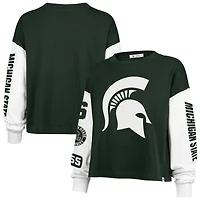 T-shirt à manches longues vert « 47 » pour femme des Spartans de l'État du Michigan Sydney
