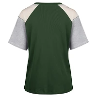 T-shirt '47 vert Michigan State Spartans pour femmes soulignant Harvey Colorblock Raglan Henley