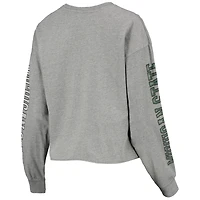 T-shirt court à manches longues Ultra Max Parkway des Michigan State Spartans '47 pour femmes, gris chiné