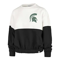 Women's '47 White/Black Michigan State Spartans Take Two Bonita Pullover Sweatshirt