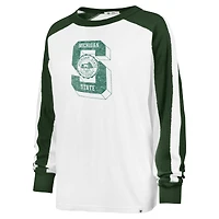 T-shirt blanc à manches longues '47 Michigan State Spartans Premier Caribou Raglan pour femmes