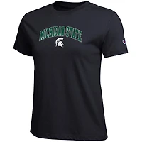 T-shirt blanc avec logo arqué des Spartans de l'État du Michigan, championne féminine