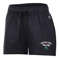 Short Champion noir pour femmes, modèle Michigan State Spartans Powerblend à taille élastique