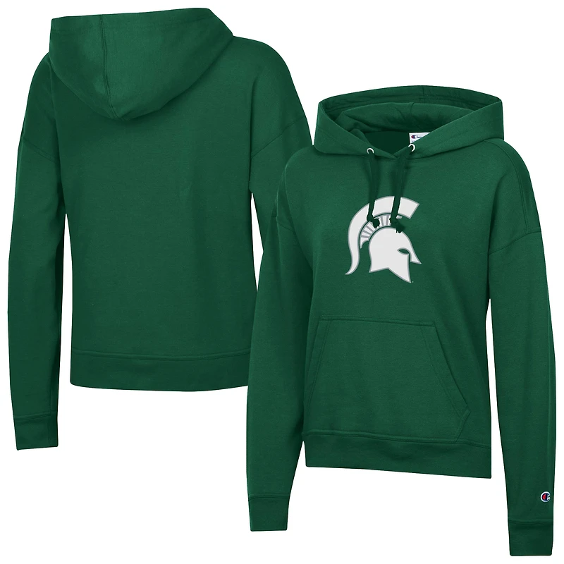Women's Champion Green Michigan State Spartans Powerblend Fleece Pullover Hoodie