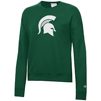 Sweat-shirt Powerblend vert champion pour femme des Spartans de l'État du Michigan