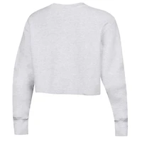 Women's Champion Heather Gray Michigan State Spartans Reverse Weave Cropped Pullover Sweatshirt