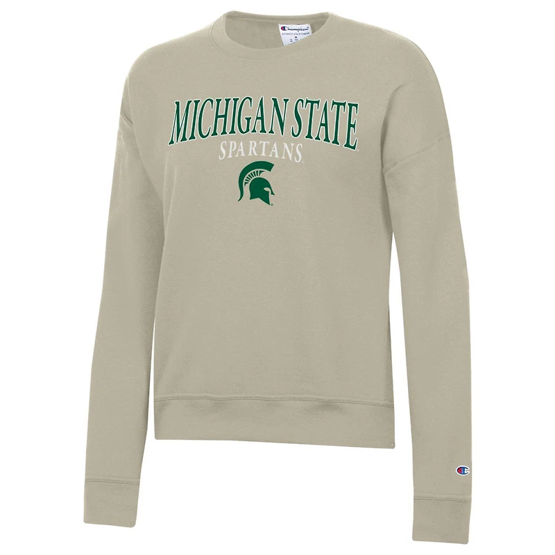 Sweat-shirt à enfiler Champion Tan Michigan State Spartans Powerblend pour femme