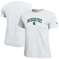 Women's Champion  White Michigan State Spartans Arched Over Logo T-Shirt