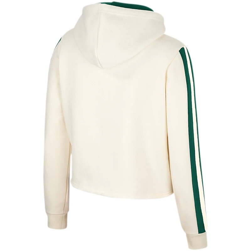Women's Colosseum Cream Michigan State Spartans Perfect Date Cropped Pullover Hoodie