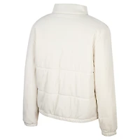 Women's Colosseum Cream Michigan State Spartans So Hot Right Now Quilted Puffer Full-Zip Jacket