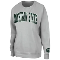 Women's Colosseum Gray Michigan State Spartans Campanile Pullover Sweatshirt