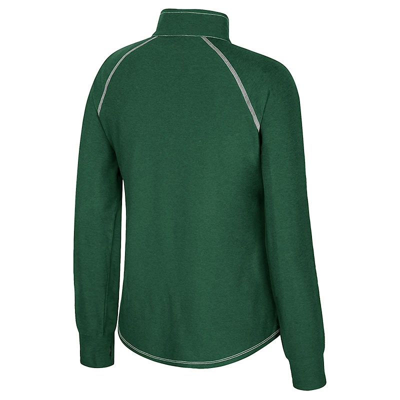 Women's Colosseum Green Michigan State Spartans Bikram Raglan Quarter-Zip Top