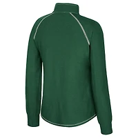 Women's Colosseum Green Michigan State Spartans Bikram Raglan Quarter-Zip Top