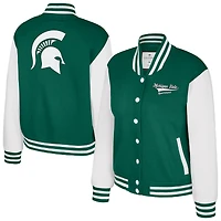 Veste polaire à boutons-pression French Baguette pour femme, vert Colosseum, Michigan State Spartans