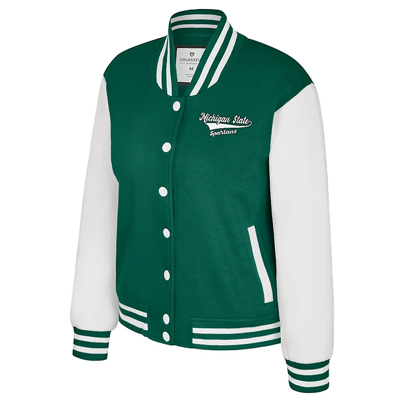 Veste polaire à boutons-pression French Baguette pour femme, vert Colosseum, Michigan State Spartans
