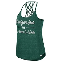 Débardeur Colosseum Green Michigan State Spartans Glenda Macrame Racerback Scoop Neck pour femmes