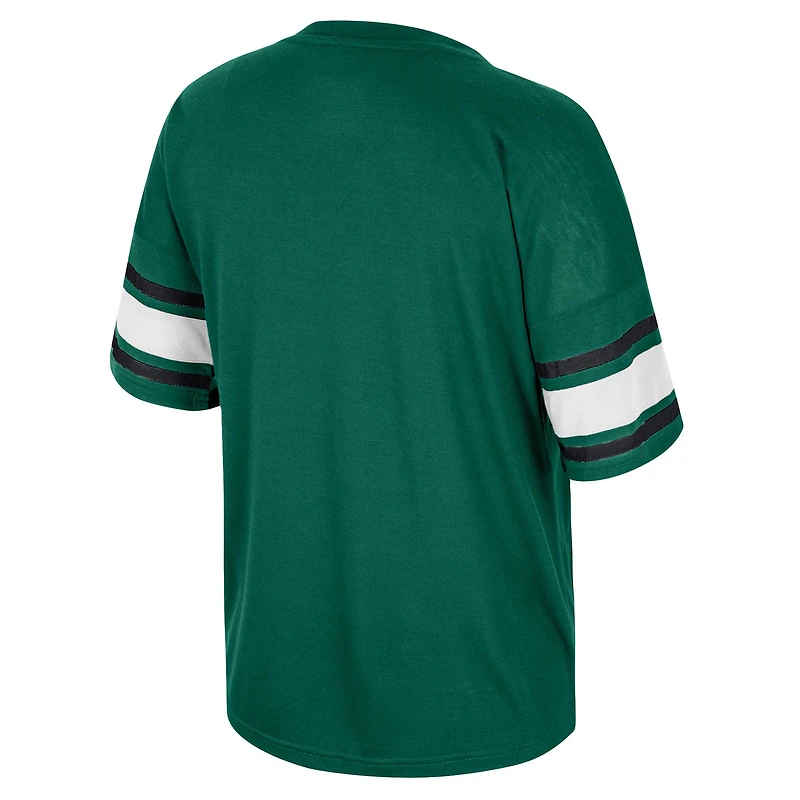 Women's Colosseum Green Michigan State Spartans I'm Gliding Here Rhinestone T-Shirt