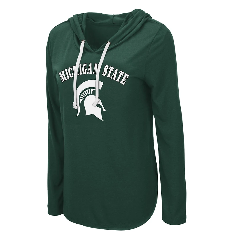 Colosseum Green Michigan State Spartans My Lover T-shirt à capuche léger manches longues pour femme