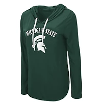 Colosseum Green Michigan State Spartans My Lover T-shirt à capuche léger manches longues pour femme