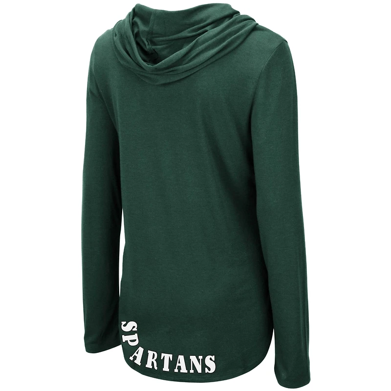 Colosseum Green Michigan State Spartans My Lover T-shirt à capuche léger manches longues pour femme