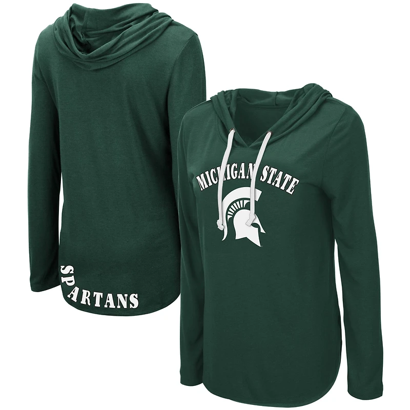 Colosseum Green Michigan State Spartans My Lover T-shirt à capuche léger manches longues pour femme