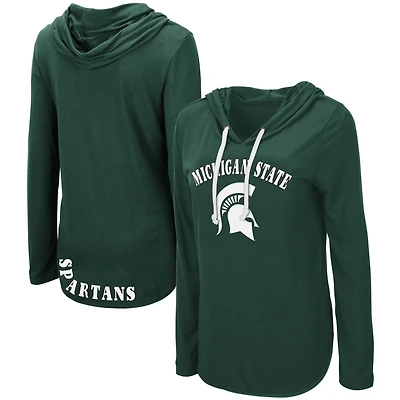 Colosseum Green Michigan State Spartans My Lover T-shirt à capuche léger manches longues pour femme