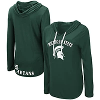 Colosseum Green Michigan State Spartans My Lover T-shirt à capuche léger manches longues pour femme
