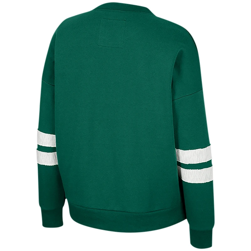 Sweat-shirt vert Colosseum pour femmes des Spartans de l'État du Michigan Perfect Date à col cranté