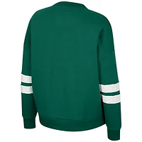 Women's Colosseum Green Michigan State Spartans Perfect Date Notch Neck Pullover Sweatshirt