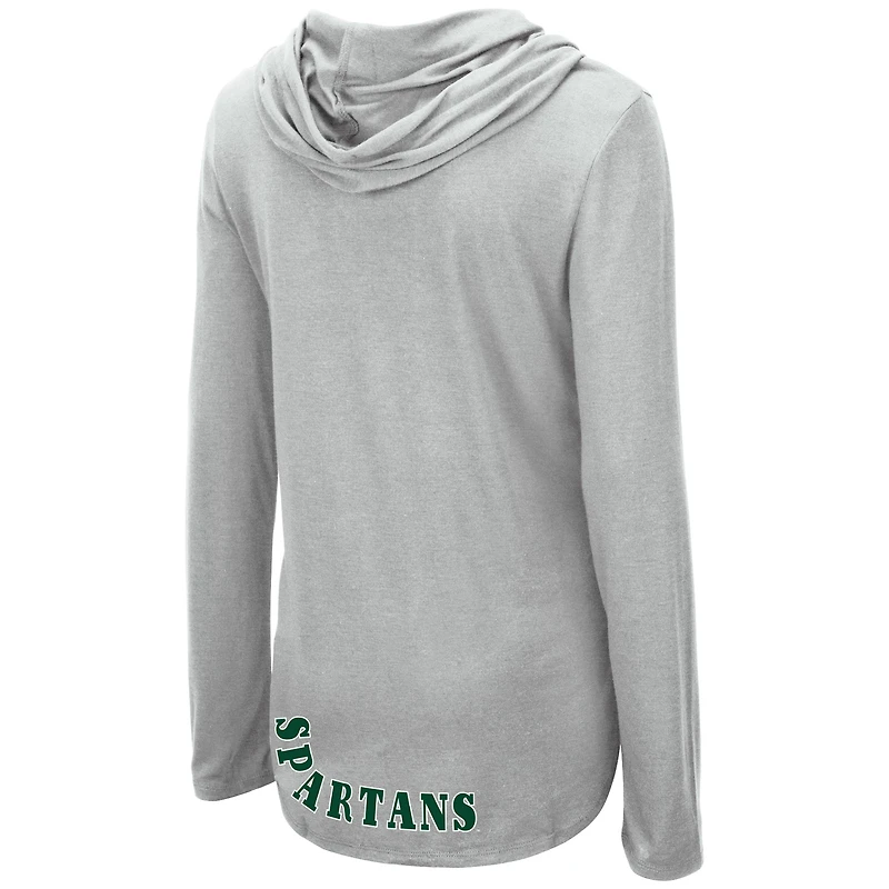 Colosseum Heather Grey Michigan State Spartans My Lover T-shirt à capuche léger manches longues pour femme