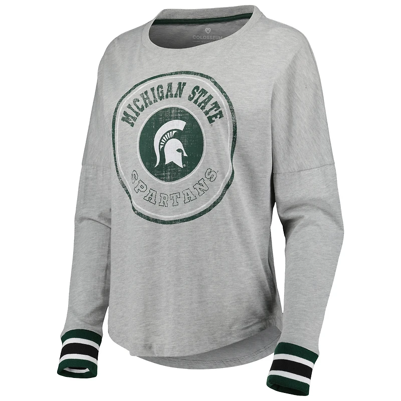 Women's Colosseum Heathered Gray Michigan State Spartans Andy Long Sleeve T-Shirt