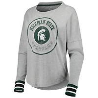 Women's Colosseum Heathered Gray Michigan State Spartans Andy Long Sleeve T-Shirt