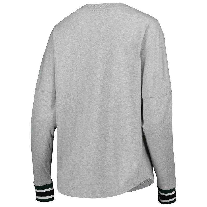 Women's Colosseum Heathered Gray Michigan State Spartans Andy Long Sleeve T-Shirt