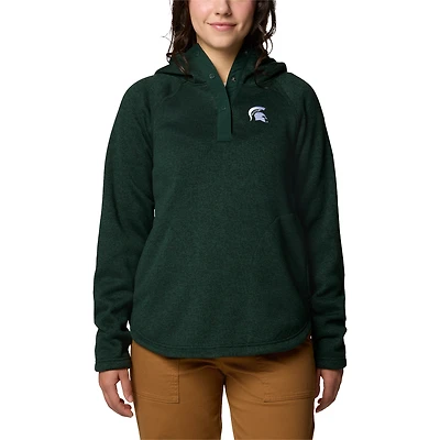 Women's Columbia Green Michigan State Spartans Sweater Weather Fleece Lined Pullover Hoodie